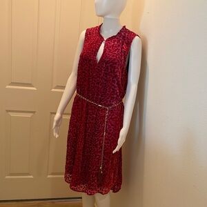 Hale Bob Red Sleeveless Midi Dress
